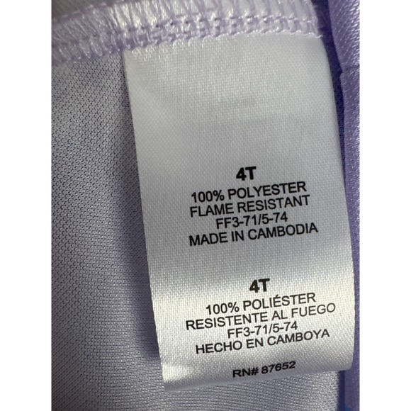 Disney Frozen Elsa Fantasy Gown Girls Purple Snowflake Pajamas Size 4T NEW - Picture 6 of 6